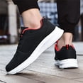 thumbnail image 5 of Espadrilles de Marche pour Hommes Largeur Grand Chaussures pour Hommes Décontractées Mode Grande Pointure Cuir Couleur Unie à Lacets Chaussures Décontractées Espadrilles de Course Chaussures pour Homme (Rouge, 8,5), 5 of 5