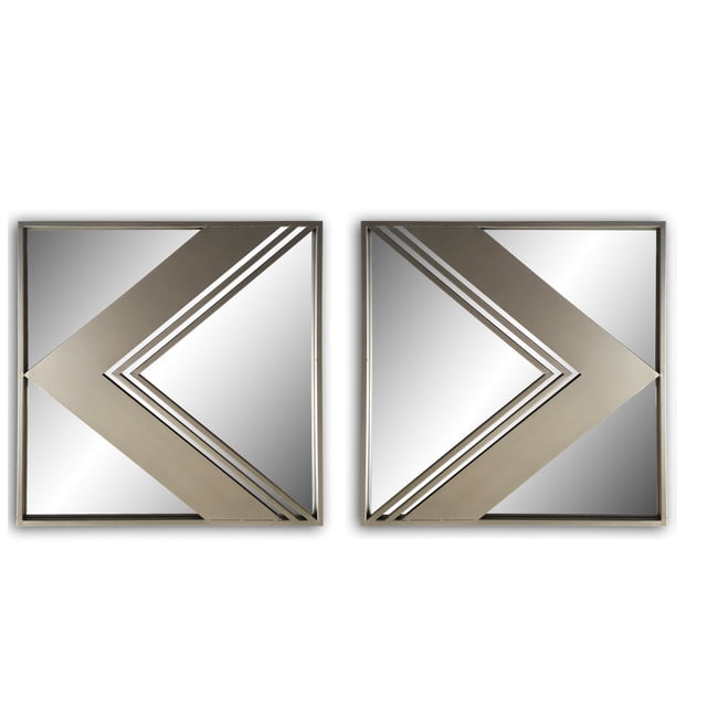 Miroir Mural - Miroirs Décoratifs Muraux en Métal - Ensemble de 2