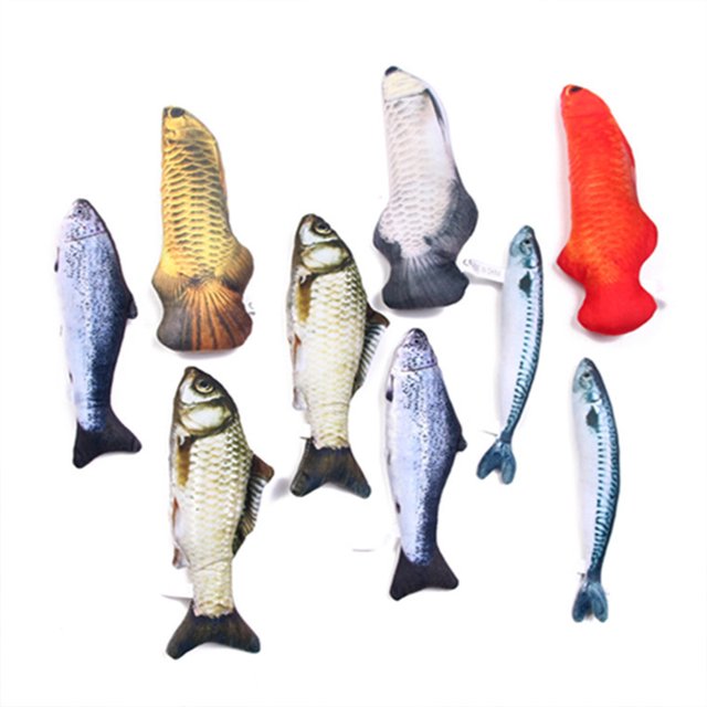 Mint Fish-shaped Cat Chewing Toys Colorful Lifelike Simulation Model Interactive Props For Pets Training Exerciser (small 20cm)