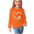 thumbnail image 2 of RXIRUCGD Chemises à Manches Longues pour Filles, Col Rond Mignon, Blouses Décontractées Élégantes (Orange, Taille : 7 Ans), 2 of 5