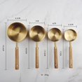 thumbnail image 3 of Stainless Steel Measuring Cups and Spoons Set Gold with Wooden Handle Metal Kitchen Measure Set for Kitchen Dry Liquid Food Baking Tools Cafe - Measuring Cup, 3 of 8