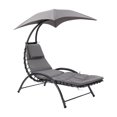 thumbnail image 3 of CorLiving Alora Steel Frame Outdoor Lounge Chair with Removeable Cushions and Canopy, Grey, 3 of 13