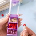 thumbnail image 4 of Meitianfacai 3 Compartment Portable Pill Organizer Clear Slide Out Design With Separate Sections Daily Medication Box Transparent Partition Storage For Morning Noon Night Doses (Purple), 4 of 6