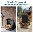 thumbnail image 4 of Sunnydaze Outdoor Heavy-Duty Steel Firewood Log Hoop Storage Rack with Weather-Resistant PVC Log Hoop Cover - 48" - Black, 4 of 10
