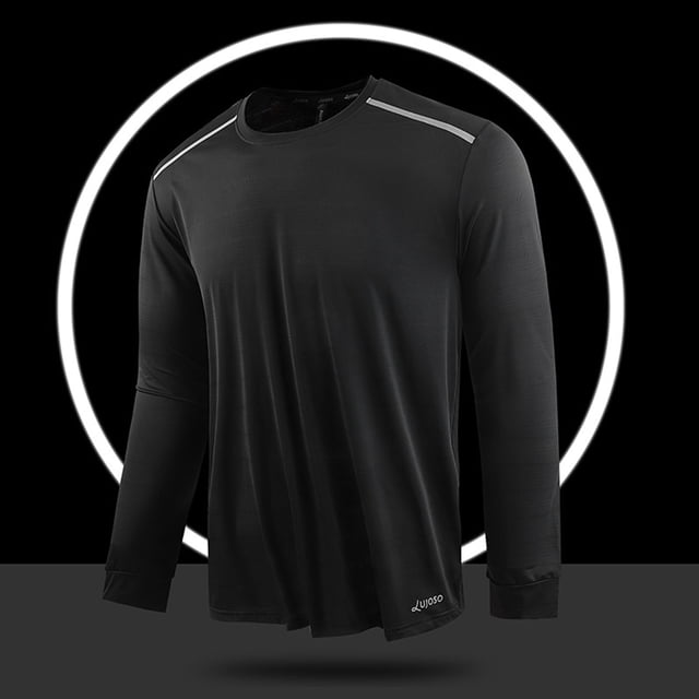 BLCHUNen Workout Tops for Men Long Sleeve Crew Neck Pullover Lightweight Breathable Casual Sports Running Athletic Shirts