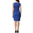 thumbnail image 3 of INSPIRE CHIC Robe Fourreau pour Femme Sans Manches à Encolure Bateau Robe de Bureau Bleu 2TG, 3 of 6
