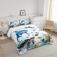 thumbnail image 3 of Erosebridal Blue Dolphin Bedding Full Comforter Set, Sea Turtle Down Comforter, Ocean Print Decor, Reversible 3 Pieces, 3 of 7