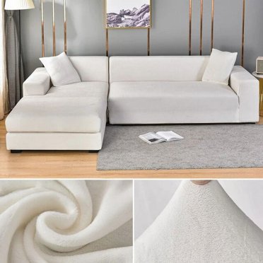 Velvet Sofa Cover Thick Elastic 1/2/3/4 Seater Sofa Cover for Living Room Velvet Plush L Shaped Corner Sofa Cover Couch Cover