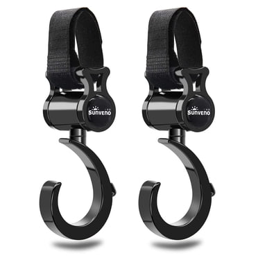 Sunveno Stroller Hook 360° Multi Purpose Hooks Hanger Diaper Bag Hanger-2 Pack