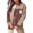 thumbnail image 2 of Honganda Women?s Contrast Color Stitching High-waist Slim Fit Straight Jeans, 2 of 9