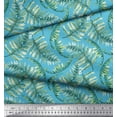 thumbnail image 3 of Soimoi Blue Poly Georgette Fabric Cedar Leaves Print Sewing Fabric BTY 52 Inch Wide, 3 of 3