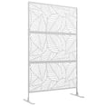 thumbnail image 1 of Outsunny Metal Privacy Screen W/ Expansion Screws Outdoor Divider, Leaf, 1 of 10