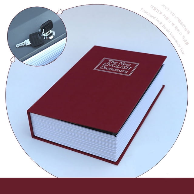 Dictionary Diversion Safe Hidden Box For Portable Safe Box For Home Office Red