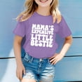 thumbnail image 2 of Girls Softball under Shirts Ruffle Girl Clothes Children's Casual Letter Pattern Print Multicolor Round Neck Short Sleeves, 2 of 4