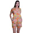 thumbnail image 1 of Moomaya Pyjama pour Femmes Imprimé, Ensemble Deux Pièces à Col Cranté avec Short, 1 of 6