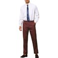thumbnail image 2 of INSPIRE CHIC Men's Pants Houndstooth Checked Slim Fit Zipper Closure Dress Pants 28 Red Black, 2 of 4