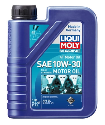 Liqui Moly Oil 20520 Marine 4T; SAE 10W-30; Synthetic; 1 Liter Bottle; Single