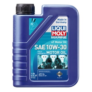 Liqui Moly Oil 20520 Marine 4T; SAE 10W-30; Synthetic; 1 Liter Bottle; Single