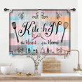 thumbnail image 1 of ORUYROP Country Teal Rustic Kitchen Curtains Farm Love Heart Quotes Short Small Blueberry Colorful Rod Pocket Aesthetic Multicolor Bedroom Living Room Treatment Fabric 2 Panels 27.5Wx39H Inch, 1 of 6