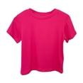 thumbnail image 1 of HVOBBTY T-Shirt Classique à Manches Courtes pour Tout-Petit, T-Shirt Ample Uni pour Enfants Garçon Fille à Manches Courtes, Blouses à Col Rond Style Western Haut Rouge Melon D\'eau, 130, 1 of 3
