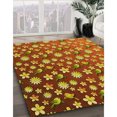 thumbnail image 3 of Ahgly Company Tapis Rond Lavable en Machine Intérieur Transitionnel Jaune, 5 Pieds Rond, 3 of 7