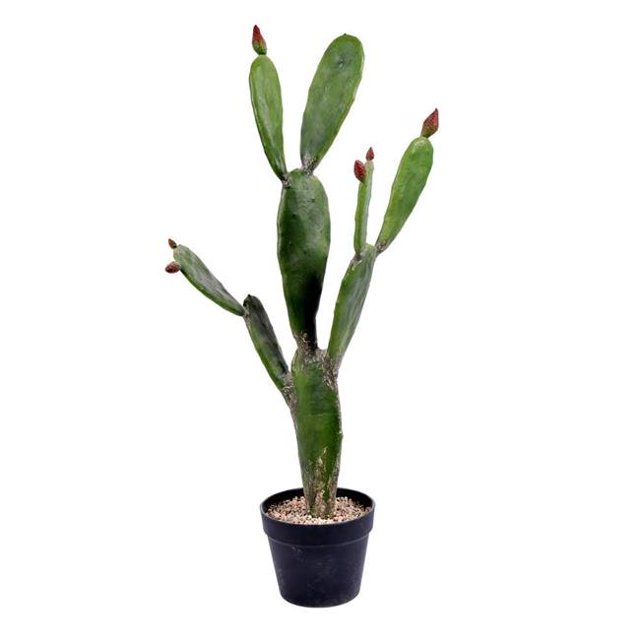 Vickerman FE191434 34 in. Green Potted Cactus Plastic Planter Pot