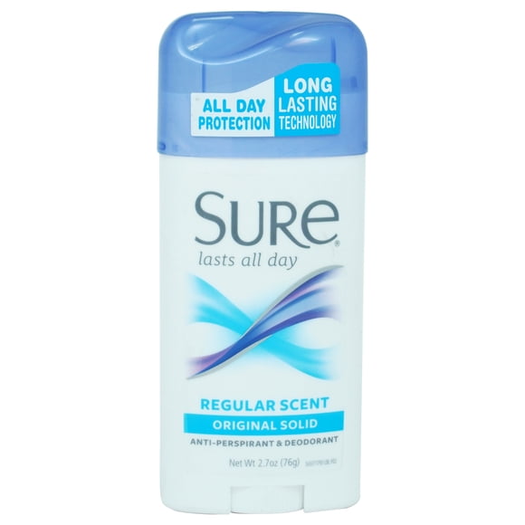 Original Solid Anti-Perspirant Deodorant - Regular by Sure for Unisex - 2.7 oz Deodorant Stick