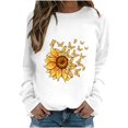 thumbnail image 1 of Rbaofujie Chandails d'Automne pour Femmes Femmes Mode Décontractée Imprimé Col Rond Ample Manches Longues T-shirt Hauts Blouse Blanc Chandails à Capuche pour Femmes, 1 of 4