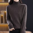 thumbnail image 4 of Liquidation! Lisingtool Chandail à Col Roulé d'Automne pour Femmes, Ample, Grande Taille, Épais, Tricoté, Chandail, Chemise de Base, 4 of 4