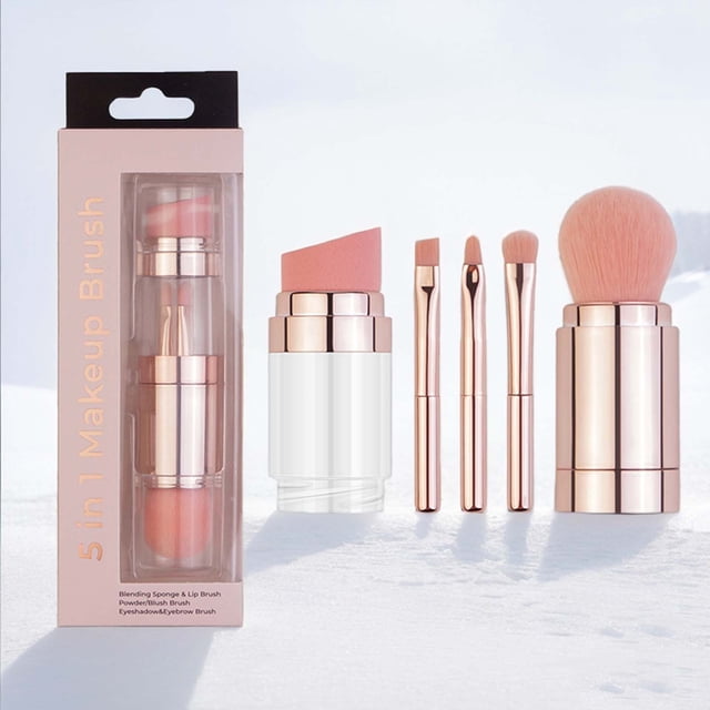 Up to 50% Off Personal Care Clearance!5 In 1 Exquisite Multi-function Makeup Brushes Funny Combination Blush Brush Eyeshadow Brush Angled Brow Brush Blending Brush For Women And, Gifts for Women