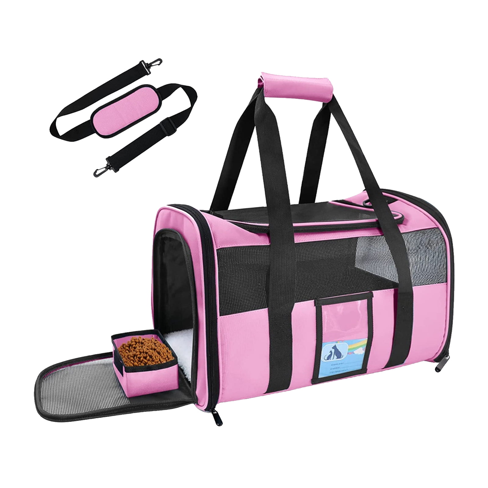 Amdohai Pet Carrier Bag With Zip Handle Strap Cat Carrier Travel