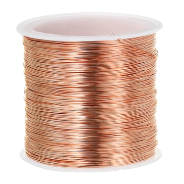 Uxcell Fil de Cuivre Solide Nu Fil de Cuivre Pur Fil de Perlage Doux Attaches de Tige de Plante en Métal Ton Cuivre 28 Gauge 1Pcs