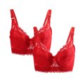 thumbnail image 1 of INSPIRE CHIC Women's Plus Size Full Coverage Padded Floral Underwired Bra, 1 of 6