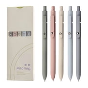 5PCS Rollerball Gel Pens Multicolor, Xinsrenus Quick-Drying Carbon Pen with Roller Clip Fidget, Smooth Writing Press Type Refillable Pen for Office School Study