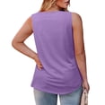 thumbnail image 4 of ShomPort Débardeurs à Encolure Carrée Plissée pour Femmes Grande Taille Été Sans Manches Décontractés Amples Fluides, 4 of 7