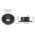 thumbnail image 2 of Unique Bargains #25 Chain Roller Sprocket, 14mm Bore 1/4' Pitch 19 Tooth Single Strand Chain Sprocket with Set Screws 2Pack, 2 of 6