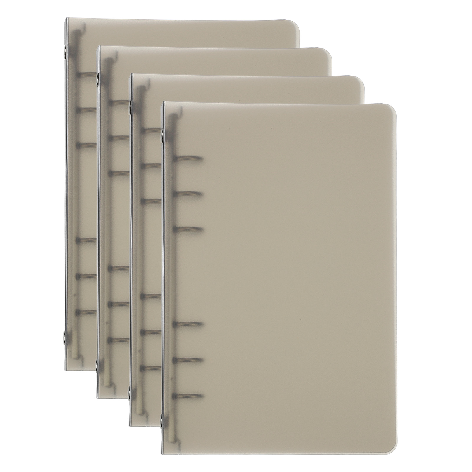 Uxcell A6 Binder Cover, 4 Pcs PP 6 Ring Loose Leaf Binder Protector Round Ring Binder, Brown