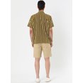 thumbnail image 4 of INSPIRE CHIC Men's Hawaiian Shirts Striped Button Down Short Sleeves Shirts Brown Yellow XL, 4 of 5