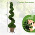 thumbnail image 3 of Gymax Arbre Topiaire Artificiel en Spirale de 4 Pi Plante de Verdure Factice avec Pot en Plastique Rétro Rempli de Ciment, 3 of 9