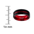thumbnail image 3 of Bague pour Homme en Carbure de Tungstène Rainurée Alliance Intérieur Couleur 8 mm Bleu Rouge Vert Rouge, 3 of 3