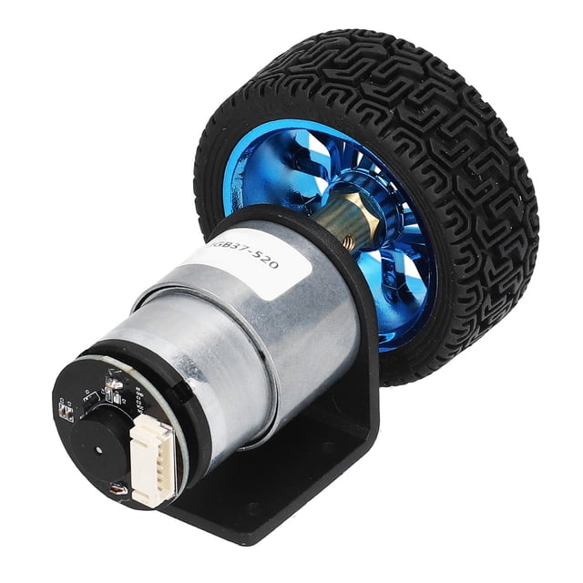 Tbest Ensemble de Moteurs à Encodeur, Moteur à Encodeur CC 12V, Ensemble de Moteurs à Encodeur CW CCW à Arbre, Moteurs à Engrenages CC avec Support et Roue pour Balancier CC12V