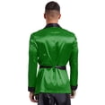 thumbnail image 2 of Miaeowve Men Short Satin Smoking Jacket Robe Lightweight Dinner Jacket Cigar Jacket House Kimono Bathrobe Green S, 2 of 7
