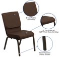 thumbnail image 2 of HERCULES Series 18.5''W Stacking Church Chair in Brown Fabric - Gold Vein Frame, 2 of 9