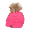 thumbnail image 1 of Gravity Threads Cable Knit Faux Fur Pom Pom Beanie Hat, New Cady Pik, 1 of 2