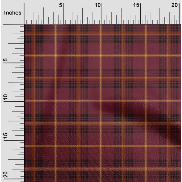 oneOone Cotton Poplin Fabric Tartan Check Print Sewing Fabric BTY 56 Inch Wide
