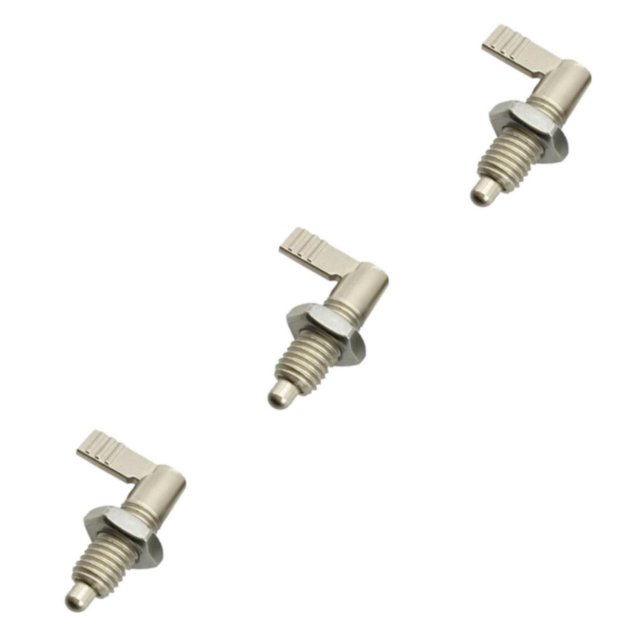 VONKY Stainless Steel L Type Indexing Plungers Fine Thread Locking Bolts Silver M10-6 3Set