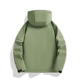 thumbnail image 4 of WRKEKC Men's Slim Fit Hooded Jacket with Adjustable Drawstring and Contrast Stitching, Urban Utility Coat for Modern Workwear Green S, 4 of 4
