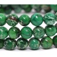 thumbnail image 2 of Bracelet Extensible Unisexe en Perles Rondes de 6 mm en Jaspe de Sédiment Marin Vert Teint, 2 of 2
