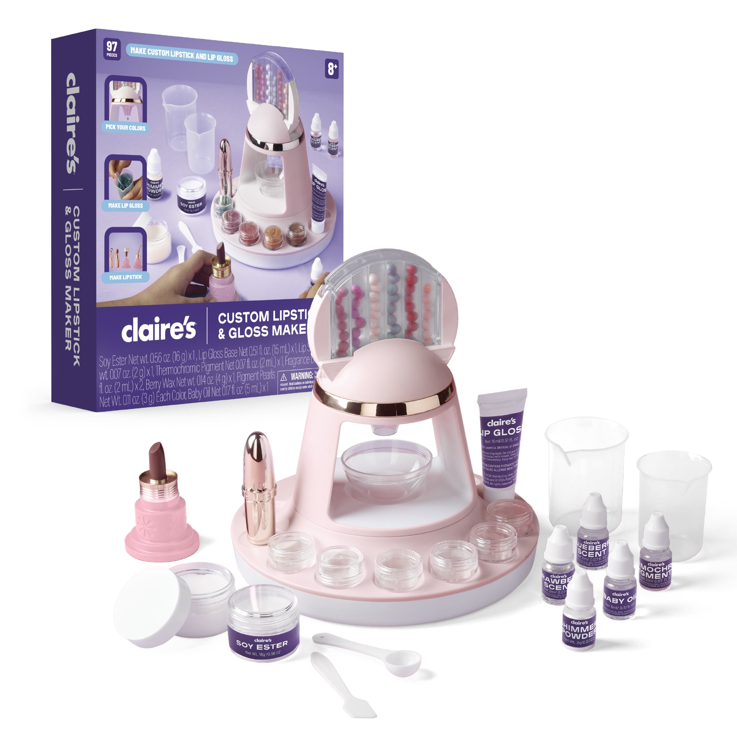 Coffret de création personnalisé de rouges à lèvres et brillants à lèvres Claire’s
