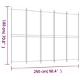 thumbnail image 4 of vidaXL 5-Panel Room Divider Brown 250x180 cm Fabric, 4 of 5